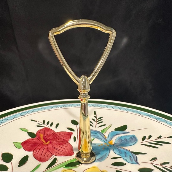 VTG Stangl Pottery Red-Ware Country Garden Serving Plate Dish Tidbit Tray Handle - Picture 4 of 8